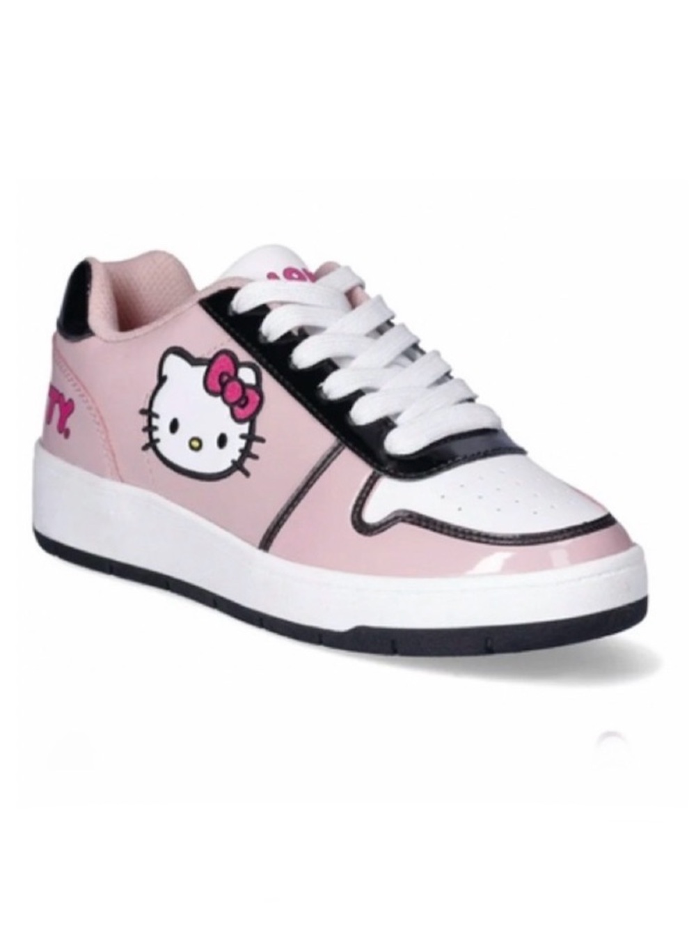 Hello Kitty Women’s Pink, White, And Black Casual Court Sneakers Size 10